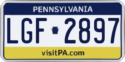 PA license plate LGF2897
