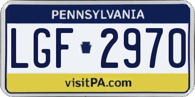 PA license plate LGF2970