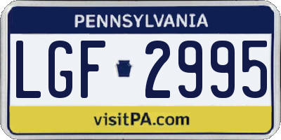 PA license plate LGF2995