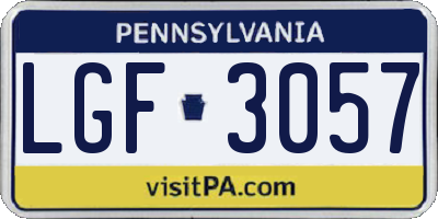 PA license plate LGF3057