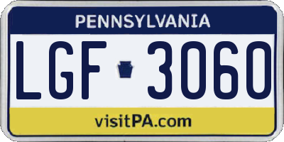 PA license plate LGF3060