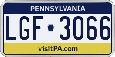 PA license plate LGF3066