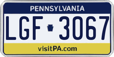 PA license plate LGF3067