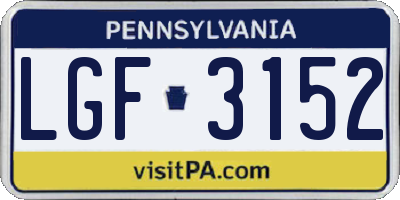 PA license plate LGF3152