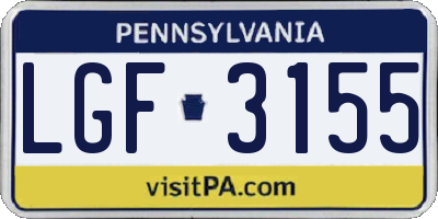 PA license plate LGF3155
