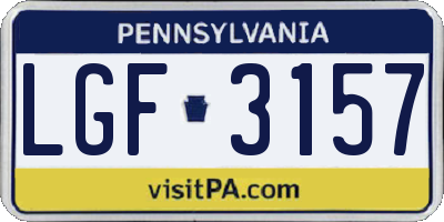 PA license plate LGF3157