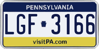 PA license plate LGF3166