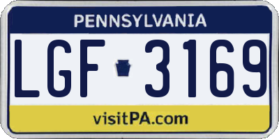 PA license plate LGF3169