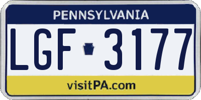 PA license plate LGF3177
