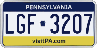PA license plate LGF3207
