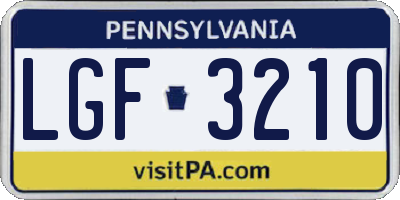 PA license plate LGF3210