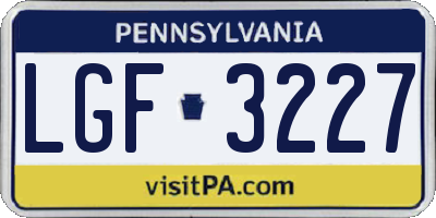 PA license plate LGF3227
