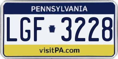 PA license plate LGF3228