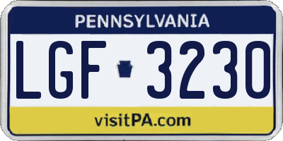 PA license plate LGF3230