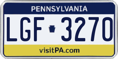 PA license plate LGF3270