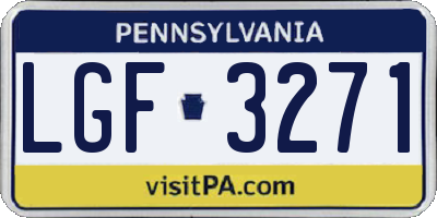 PA license plate LGF3271