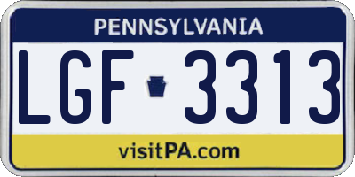 PA license plate LGF3313
