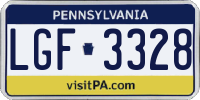 PA license plate LGF3328