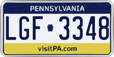 PA license plate LGF3348