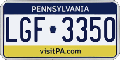 PA license plate LGF3350