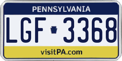 PA license plate LGF3368