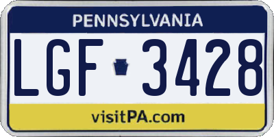 PA license plate LGF3428