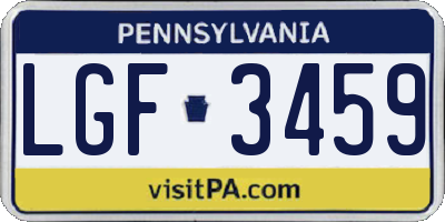 PA license plate LGF3459