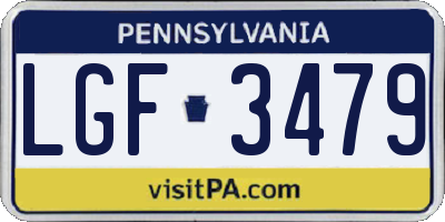 PA license plate LGF3479