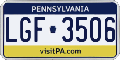 PA license plate LGF3506