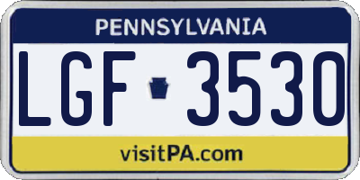 PA license plate LGF3530