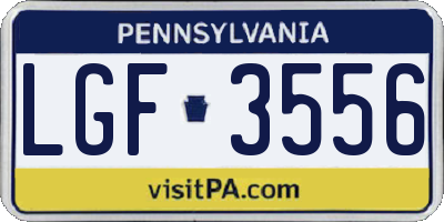 PA license plate LGF3556