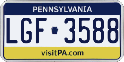 PA license plate LGF3588