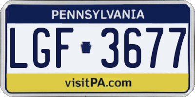PA license plate LGF3677