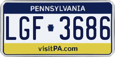 PA license plate LGF3686