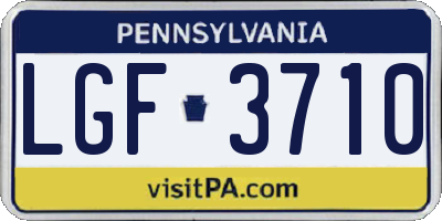 PA license plate LGF3710