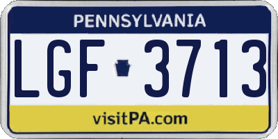 PA license plate LGF3713
