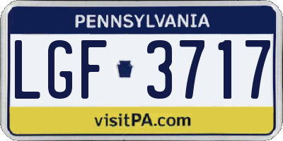 PA license plate LGF3717