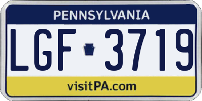 PA license plate LGF3719