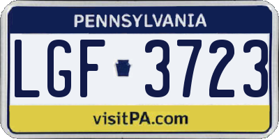 PA license plate LGF3723
