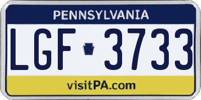 PA license plate LGF3733