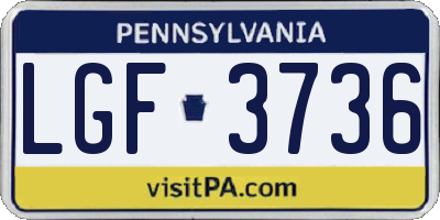 PA license plate LGF3736