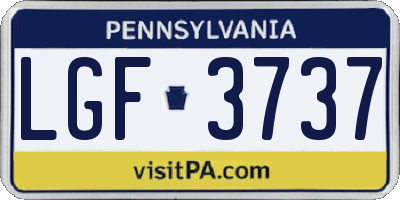 PA license plate LGF3737