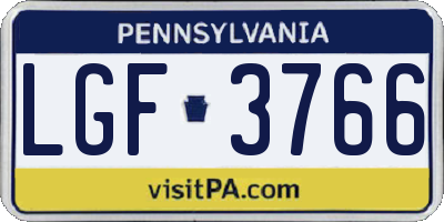 PA license plate LGF3766