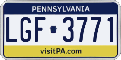 PA license plate LGF3771