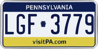 PA license plate LGF3779