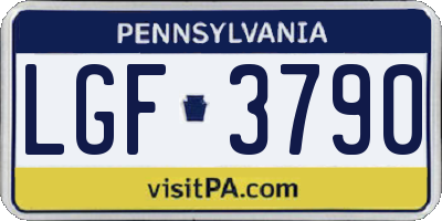 PA license plate LGF3790