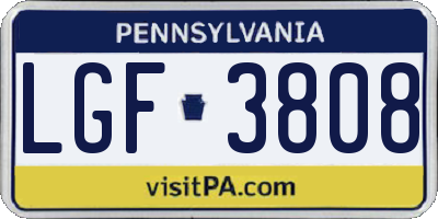 PA license plate LGF3808