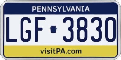 PA license plate LGF3830