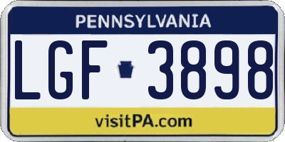 PA license plate LGF3898