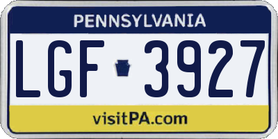 PA license plate LGF3927